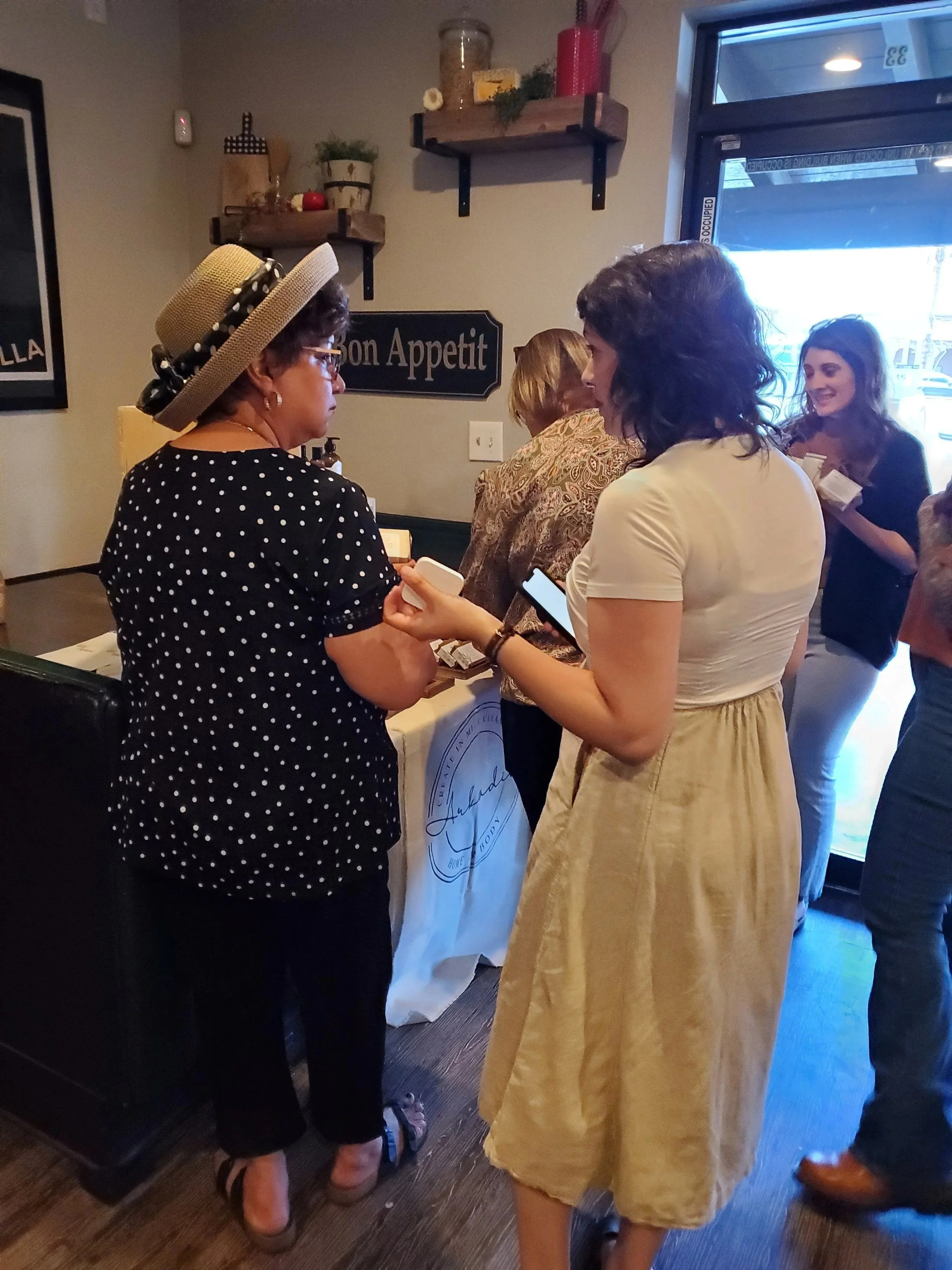 Women's Ministry members chatting before lunch
