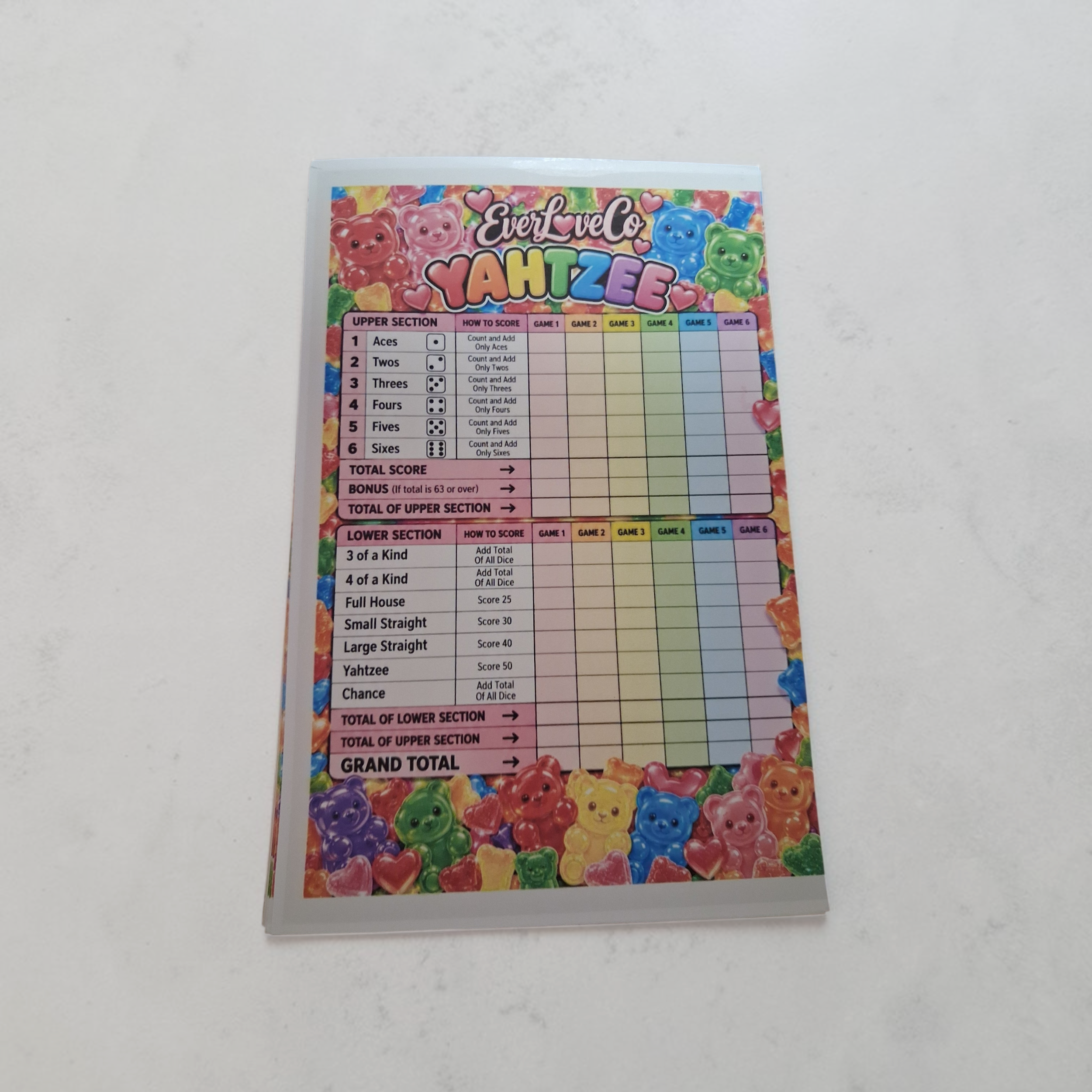 gummie bears yahtzee scoring pads.png