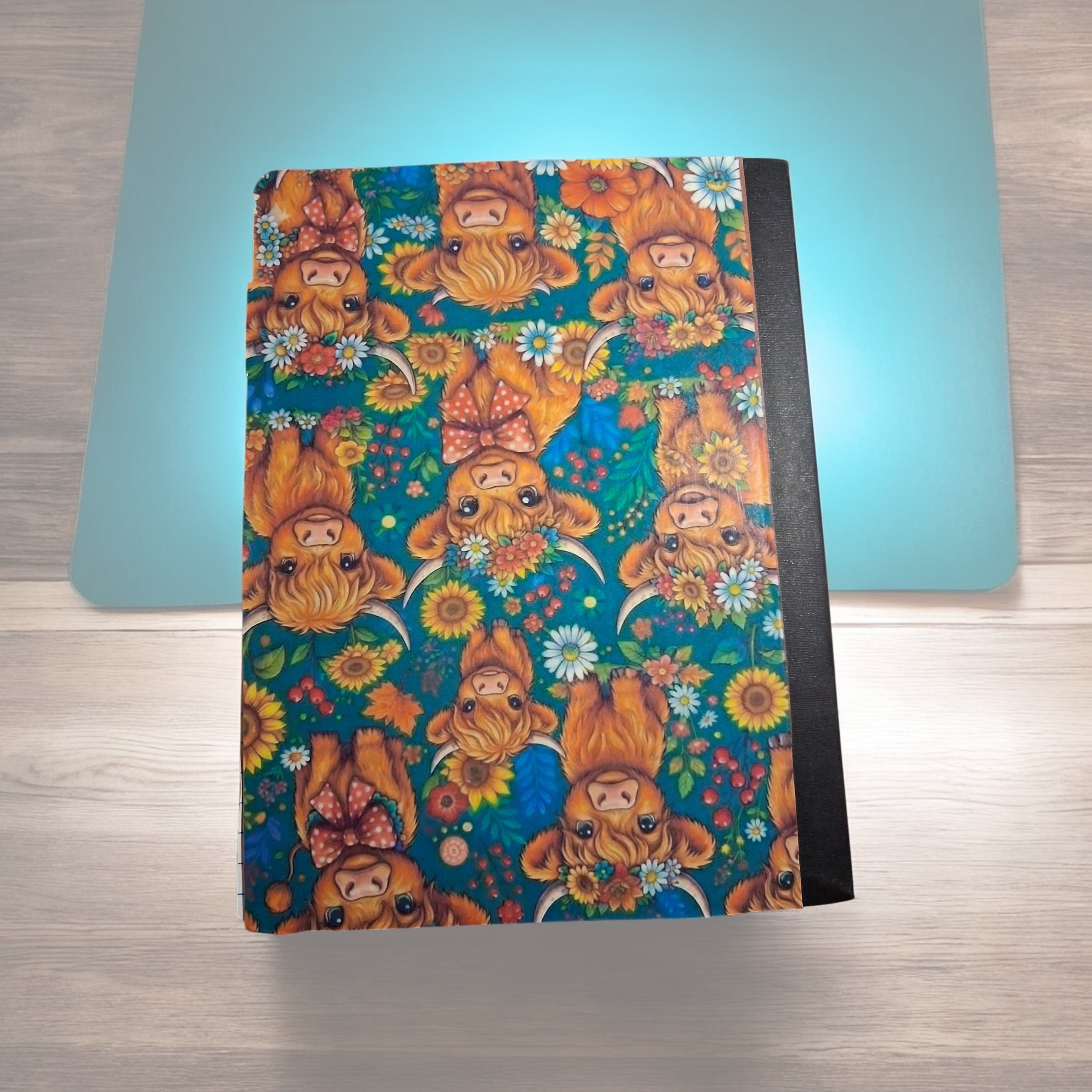 highland cow composition book back.png