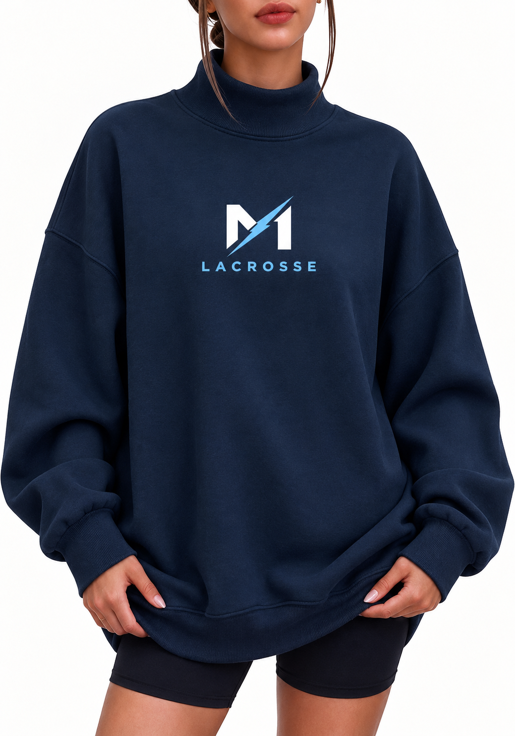 Embroidered Merit Lacrosse mock neck Sweatshirt