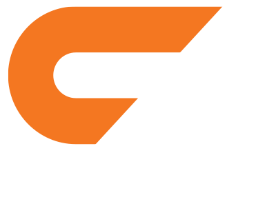 Abstract orange and white stylized S logo