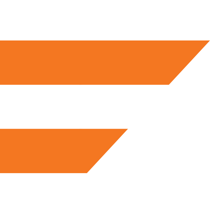 Two orange horizontal ribbon banners on a black background