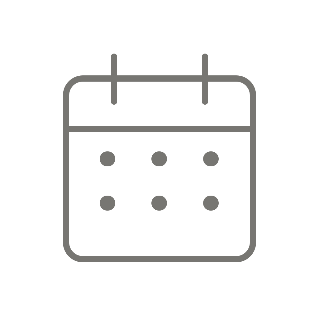 Icon of a calendar with dates marked.