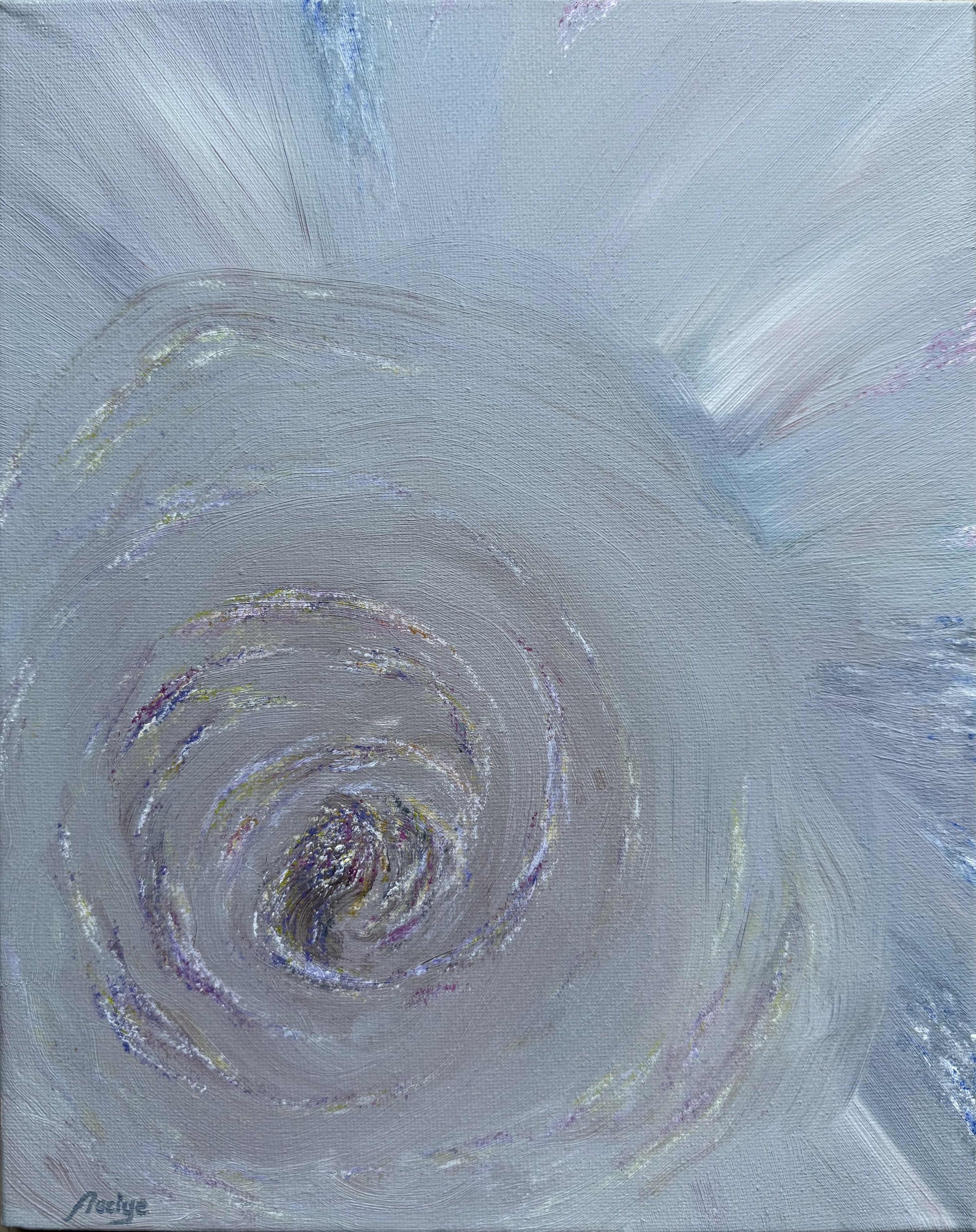 Pearl in the ocean, 2026, acrylic on canvas, 30 x 24 cm