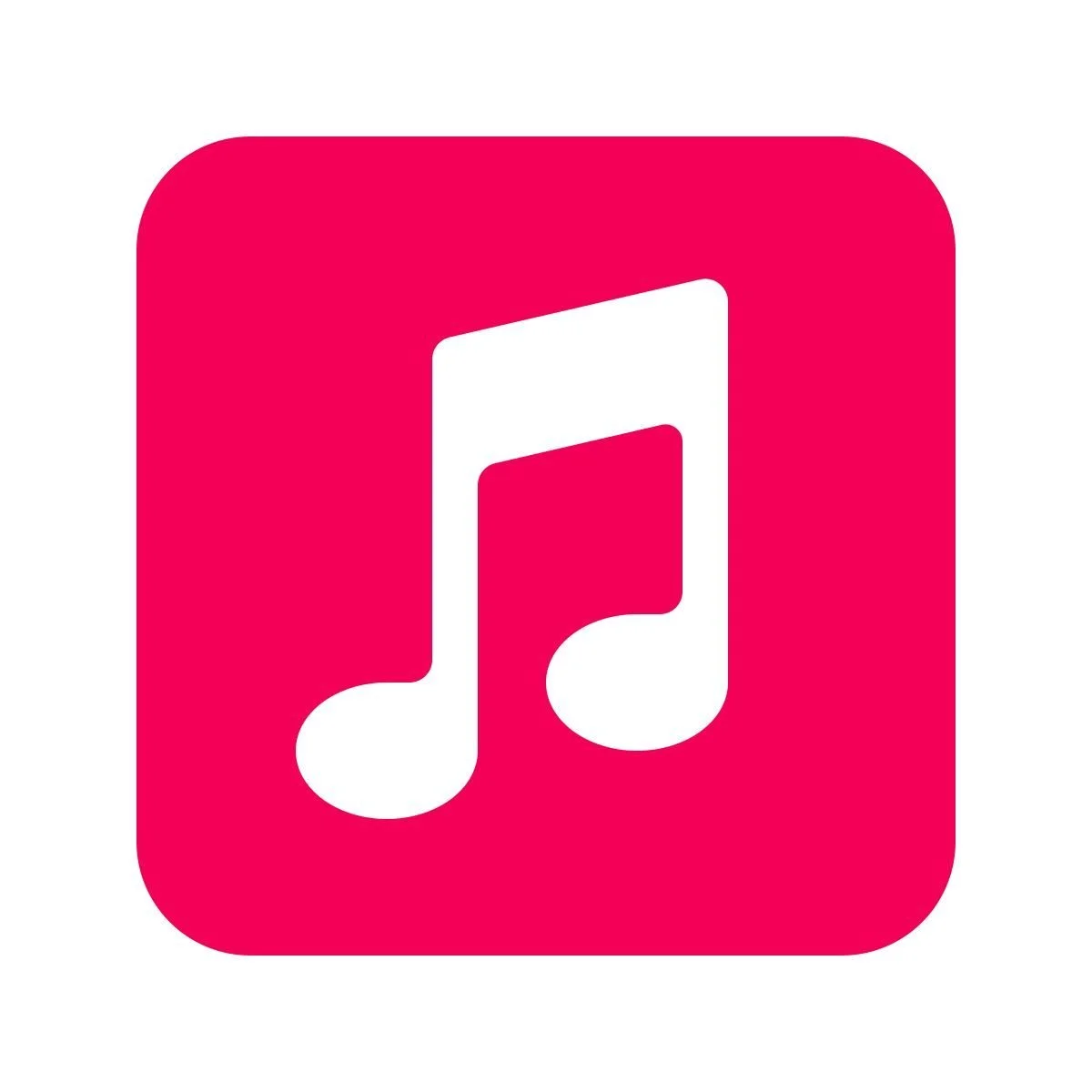 Icon of a music note on a pink background, representing a music or audio app.