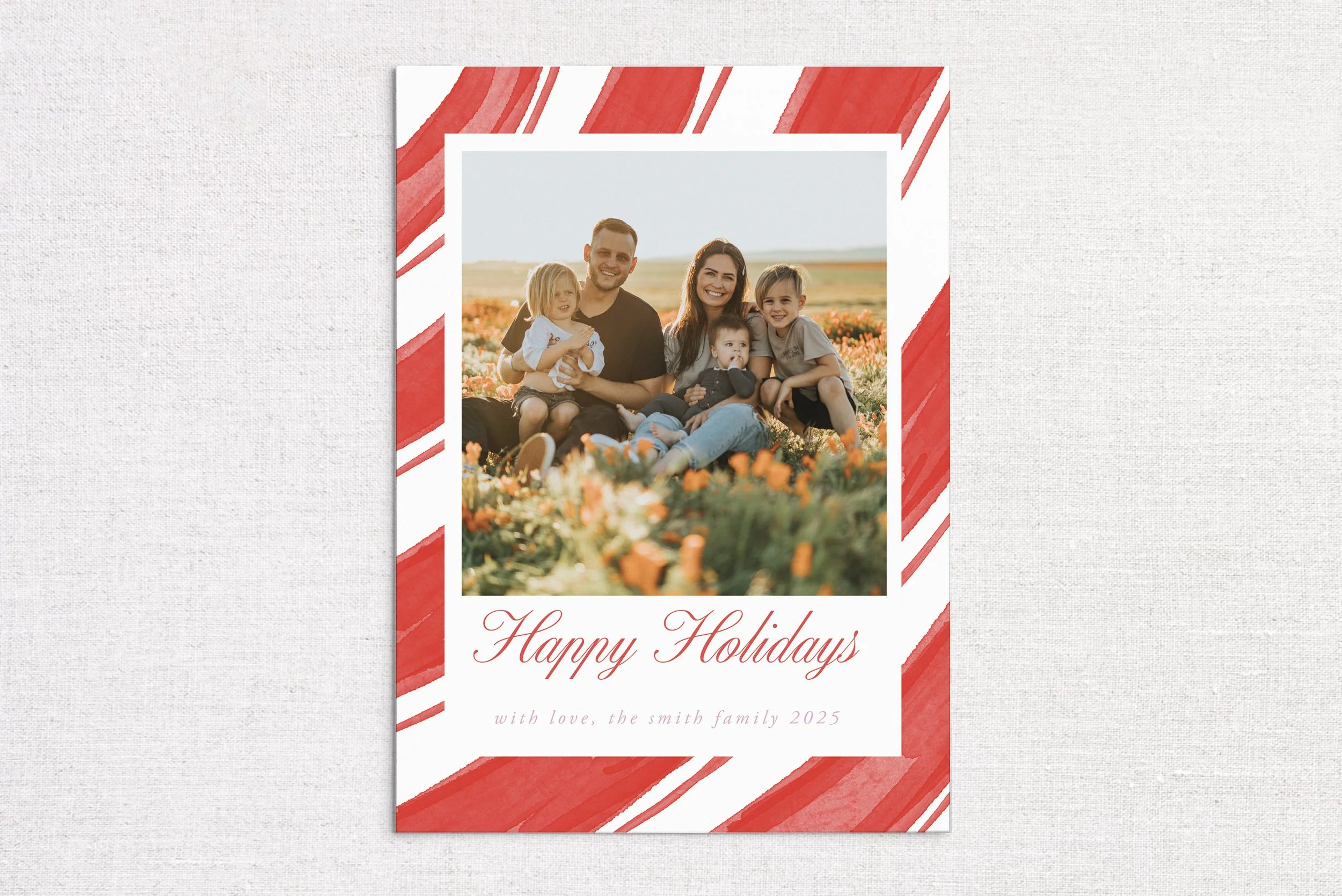 Candy Cane Stripe Holiday Photo Card