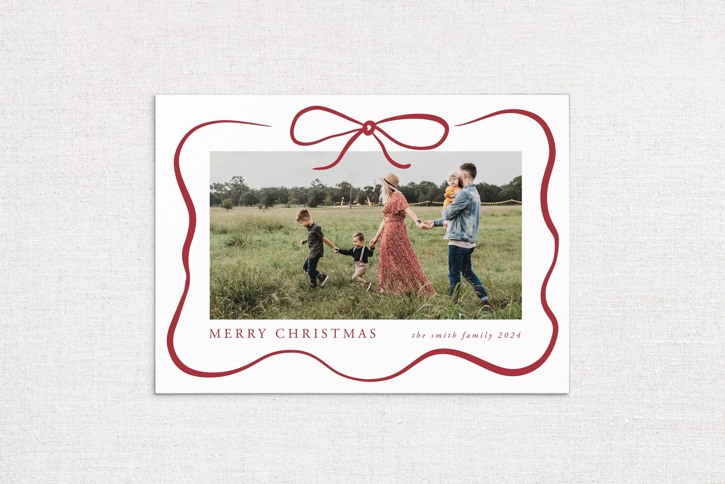 Minimalist Bow Holiday Card