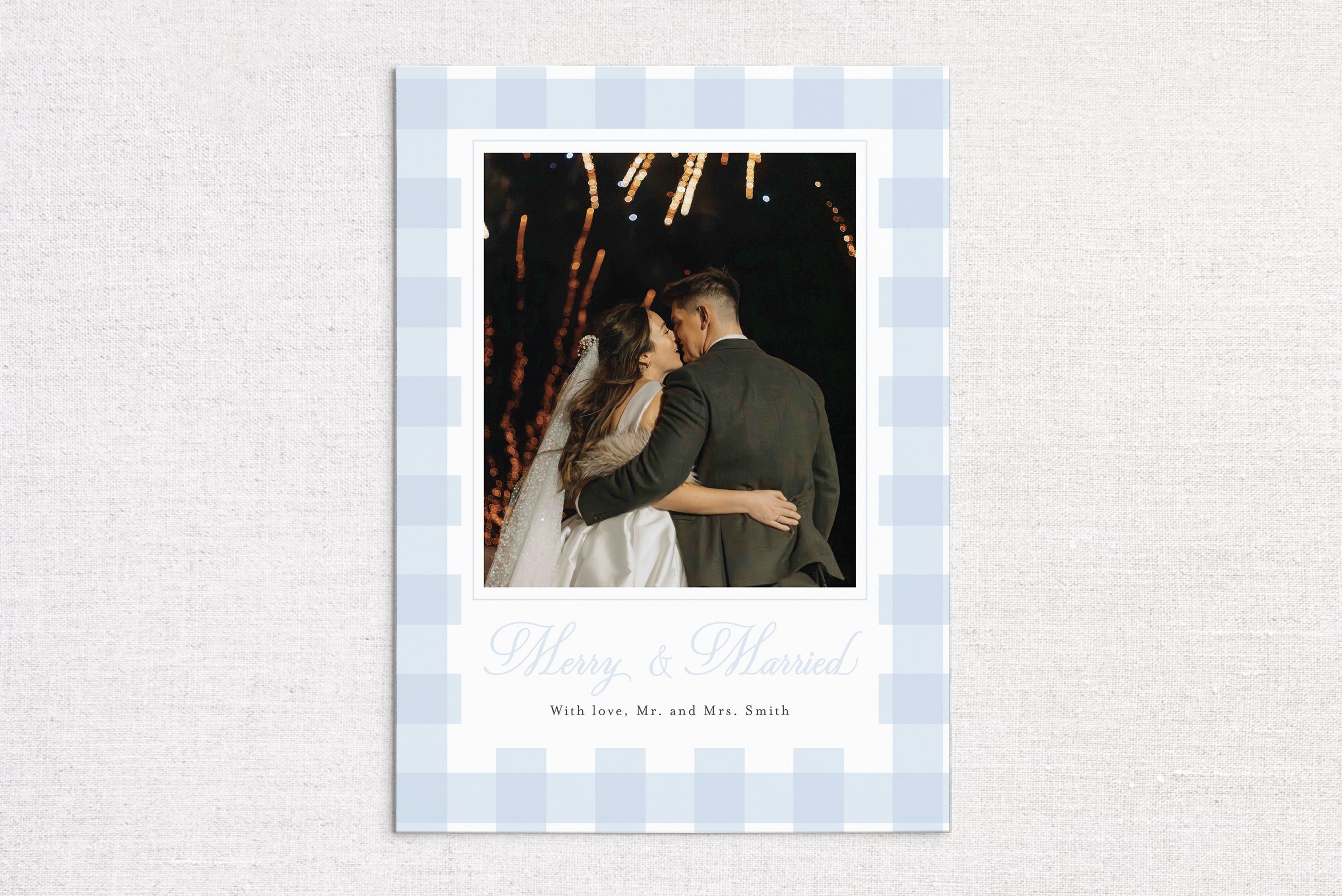 Blue Plaid Holiday Card