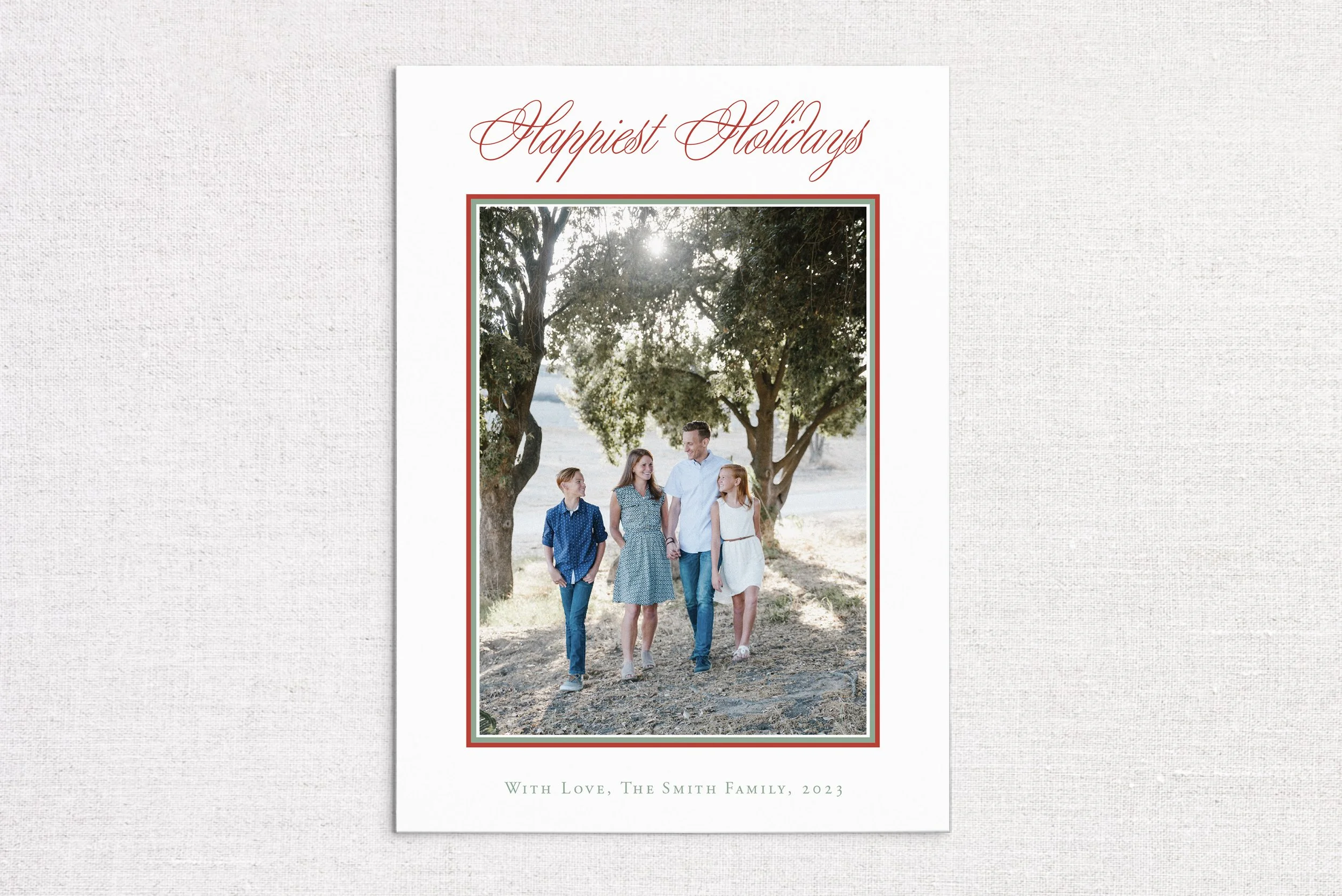 Stripe Border Holiday Card