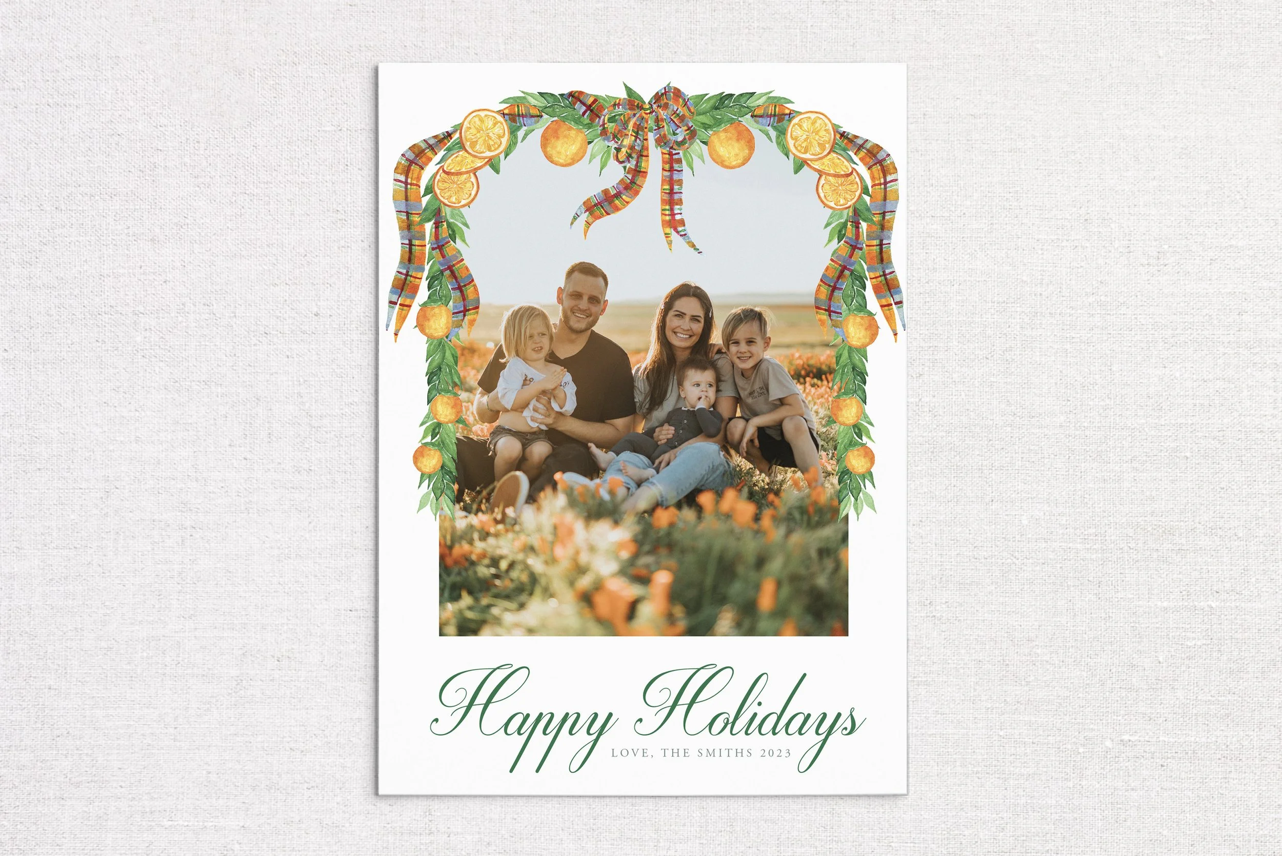 Orange Garland Holiday Card