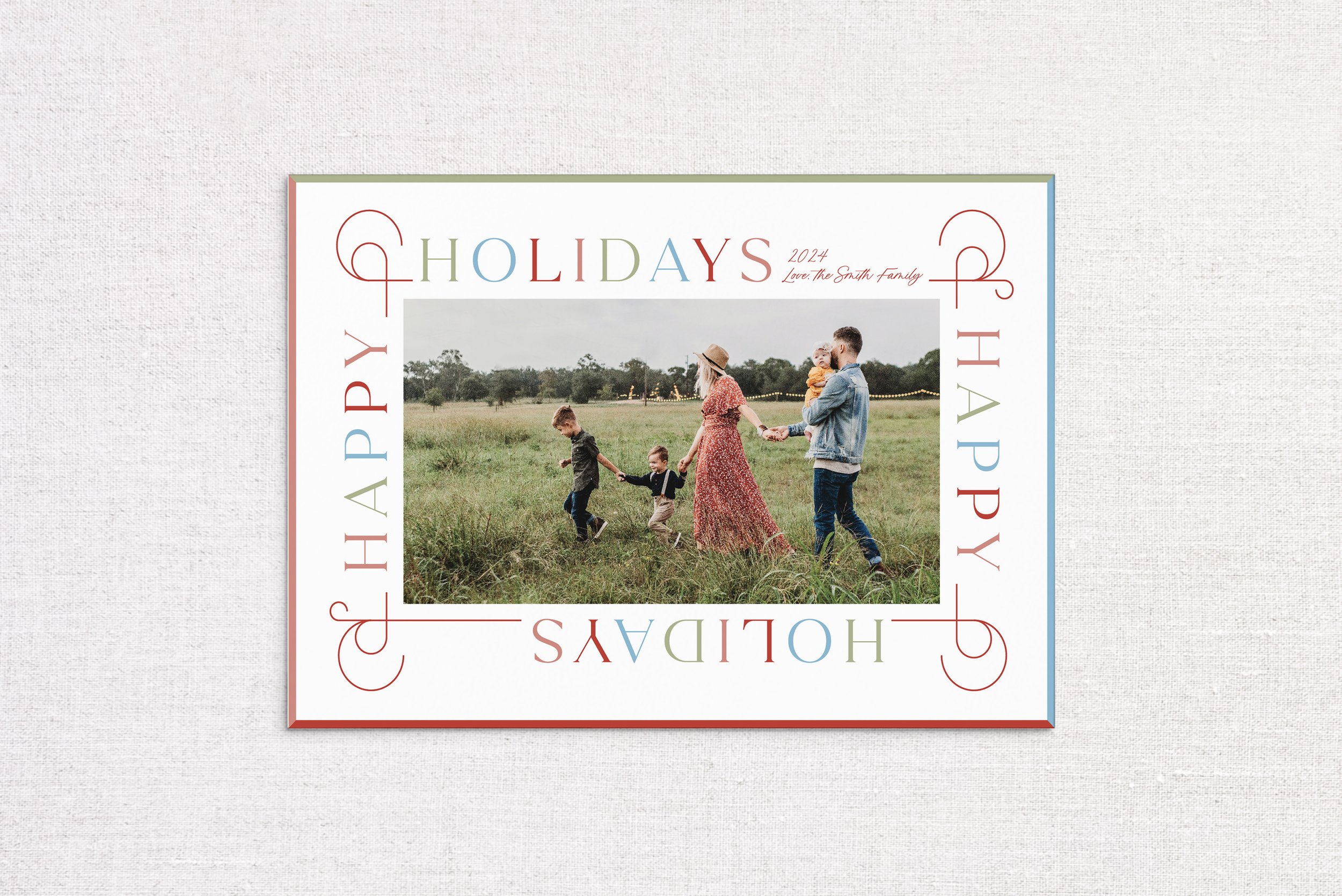Color Border Holiday Card