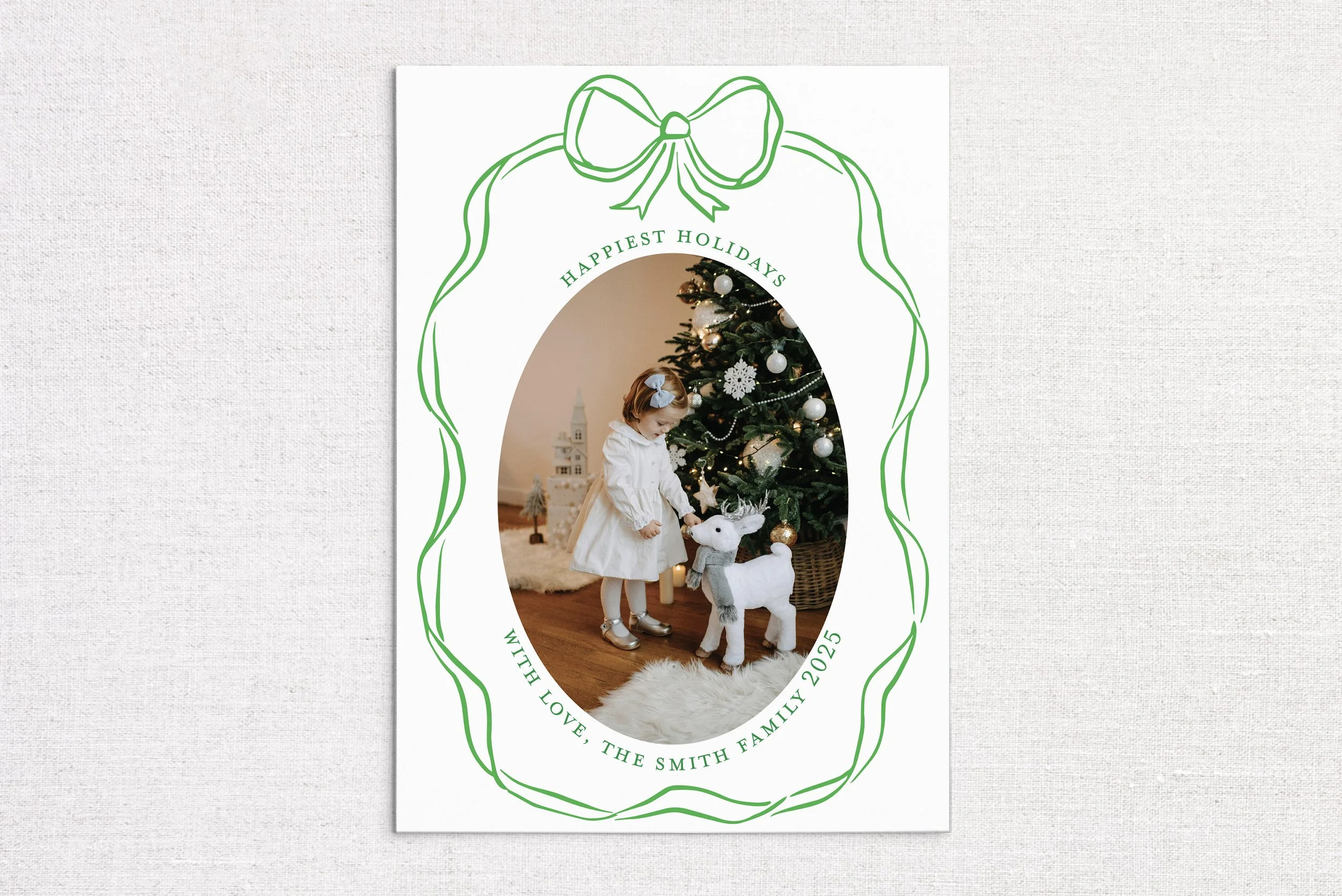 Illustrated Bow Holiday Card