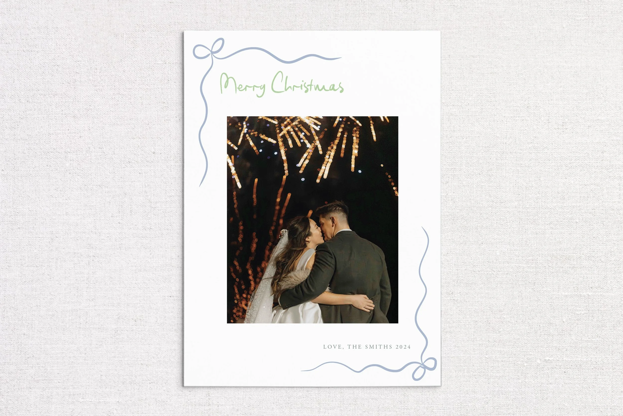 Hand Drawn Bow Border Card