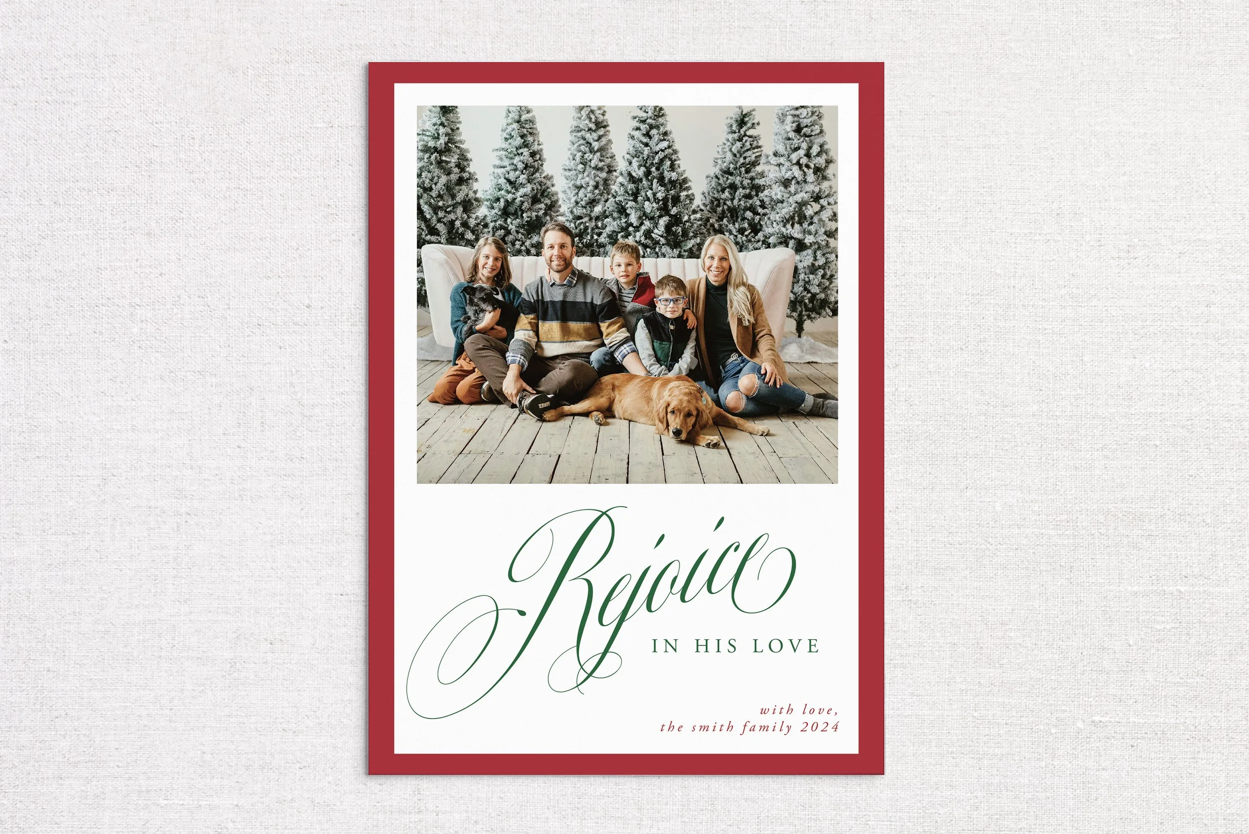 Border Holiday Card with Classic Script
