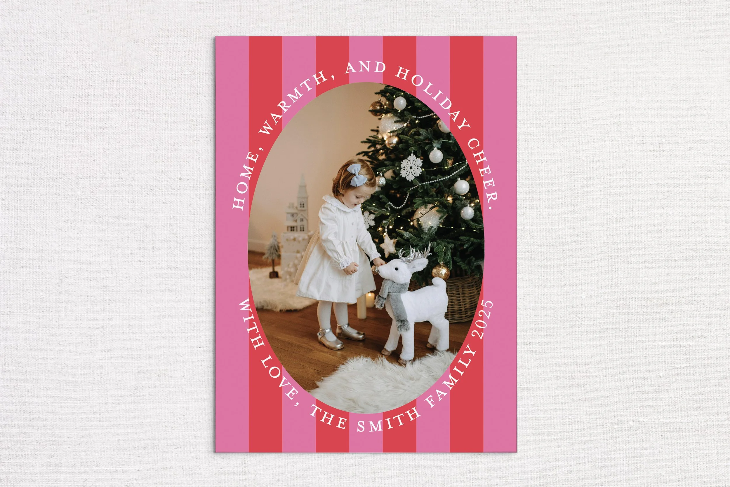 Striped Oval Holiday Card