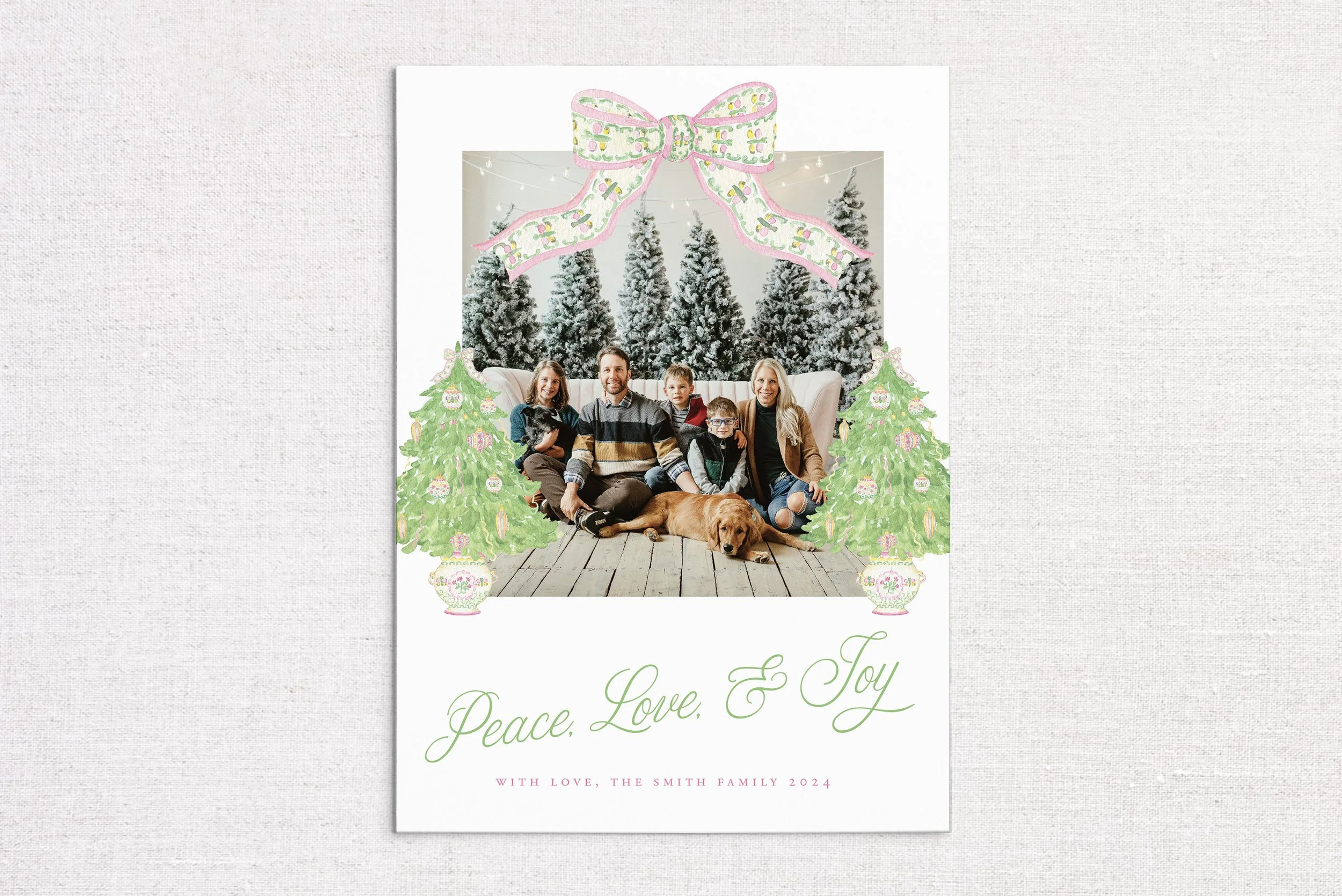 Pink Chinoiserie Holiday Card