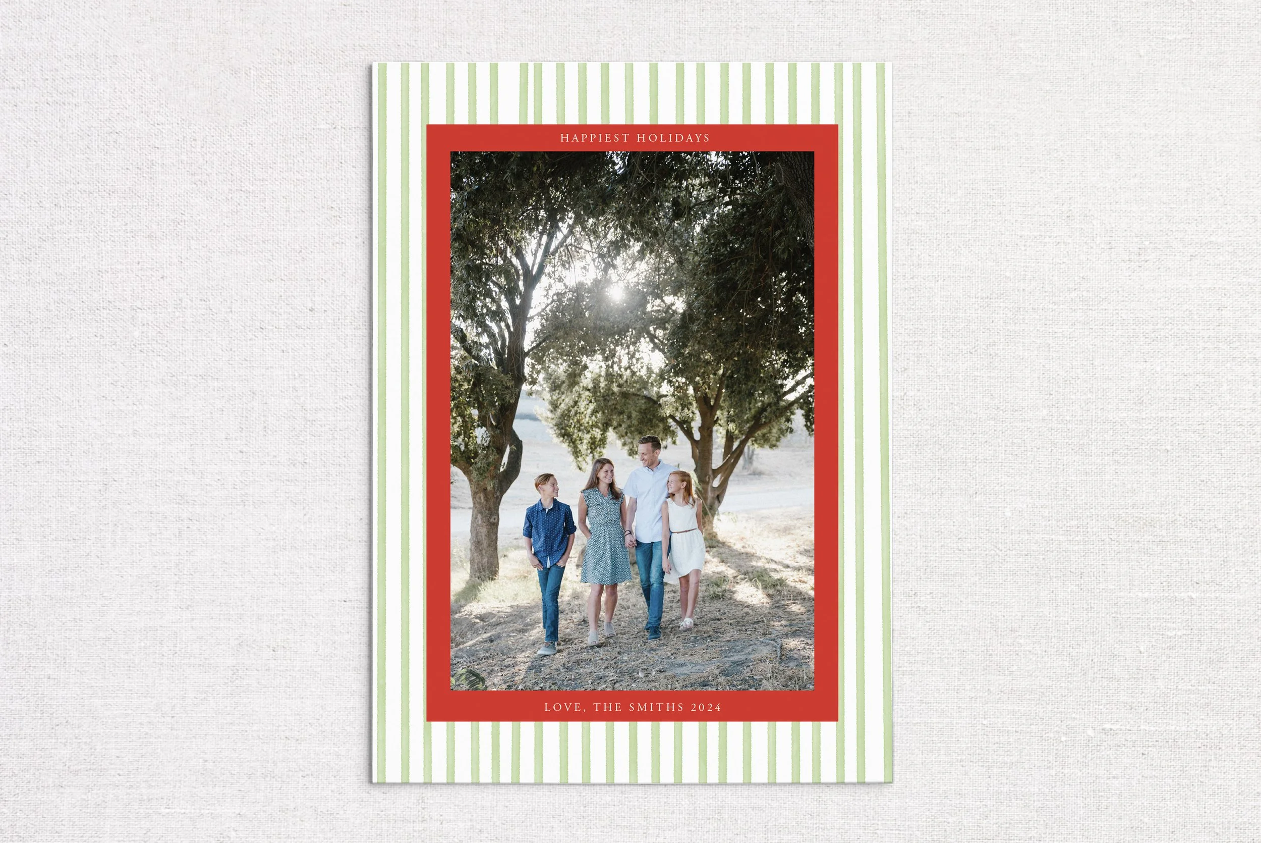 Mini Stripe Holiday Photo Card