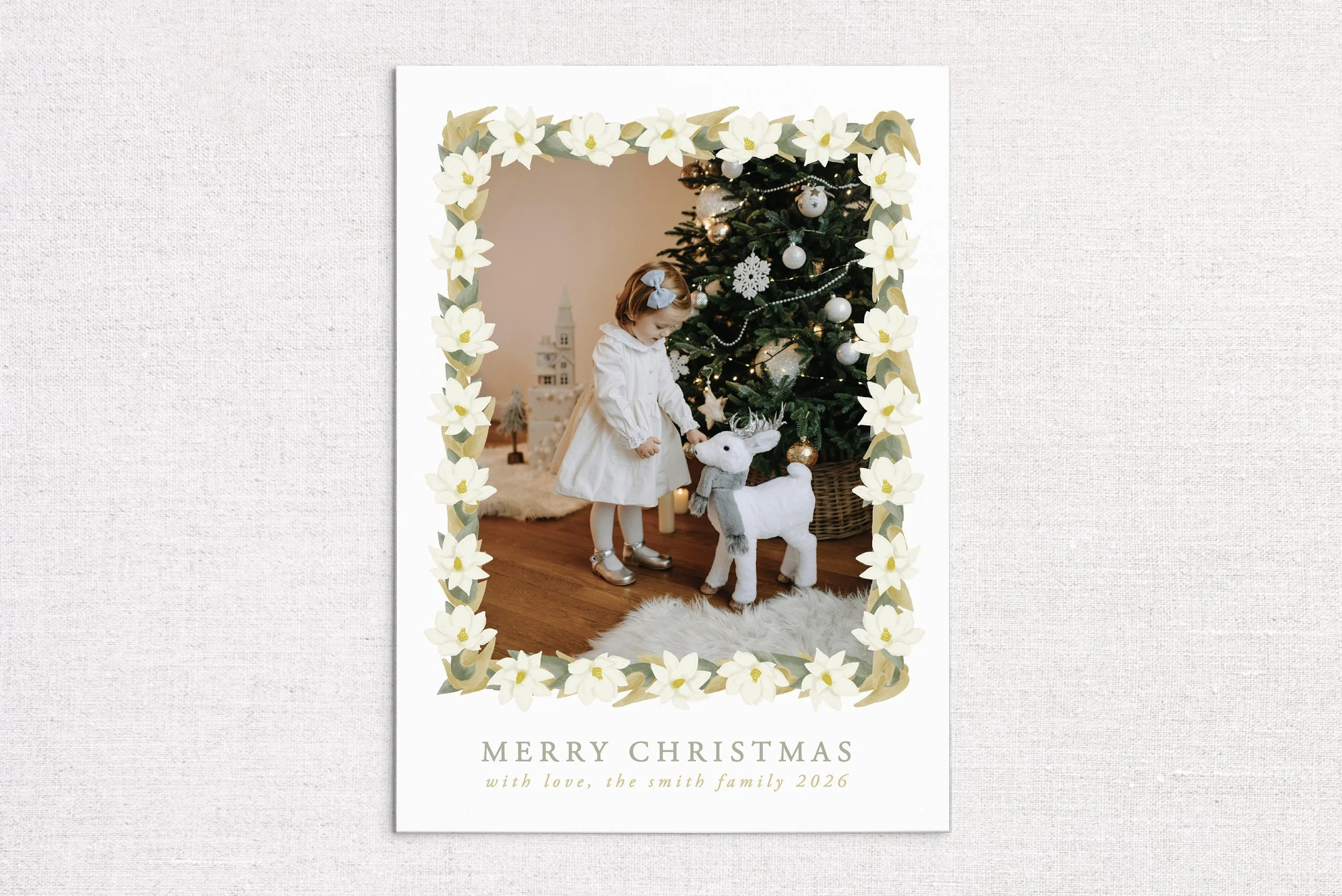 Magnolia Garland Holiday Photo Card