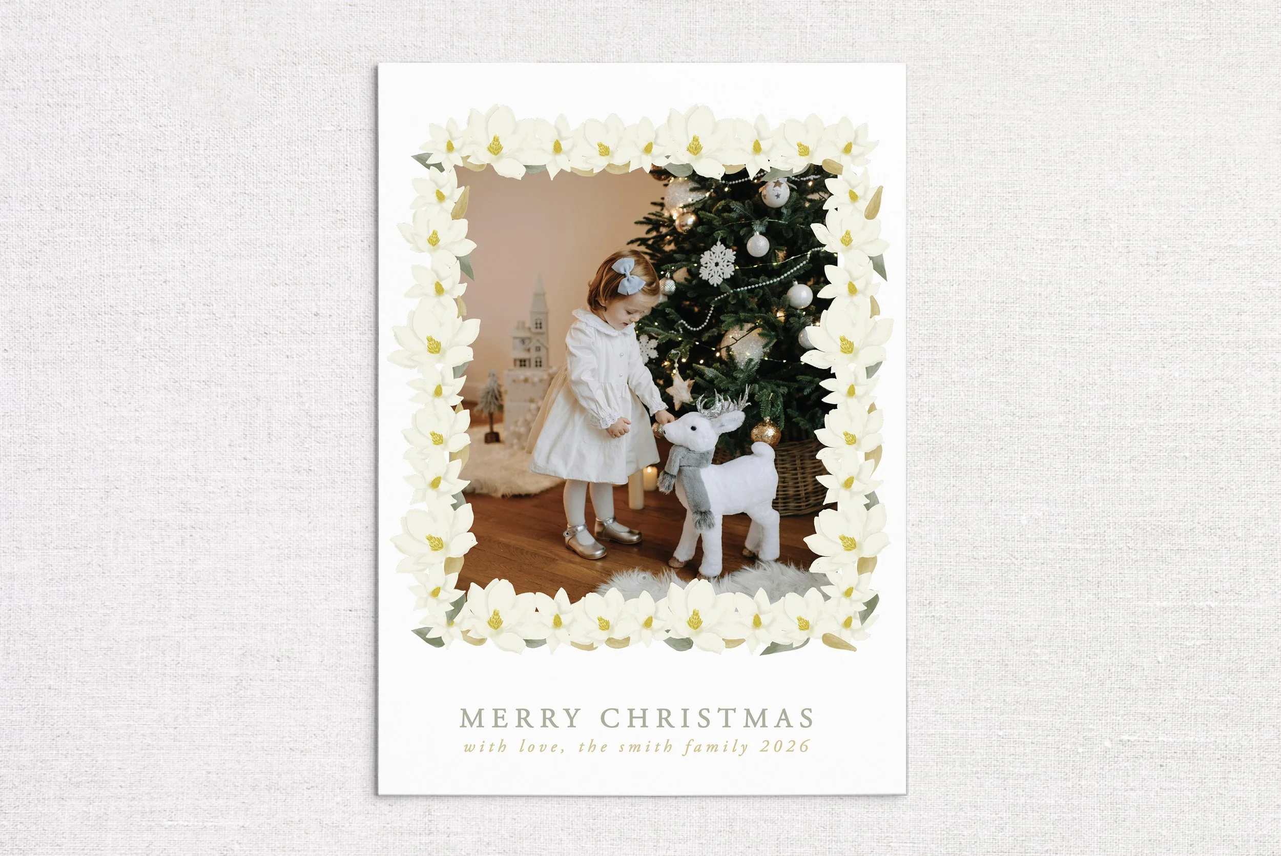 Magnolia Frame Holiday Photo Card