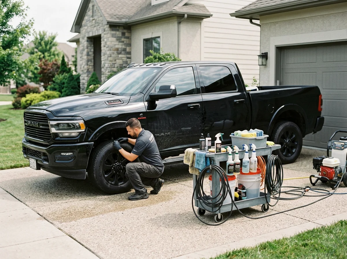A Black Ram Being Detailed