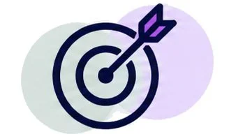 Target with arrow hitting the bullseye, above the text 'CRM Strategy & Optimization'