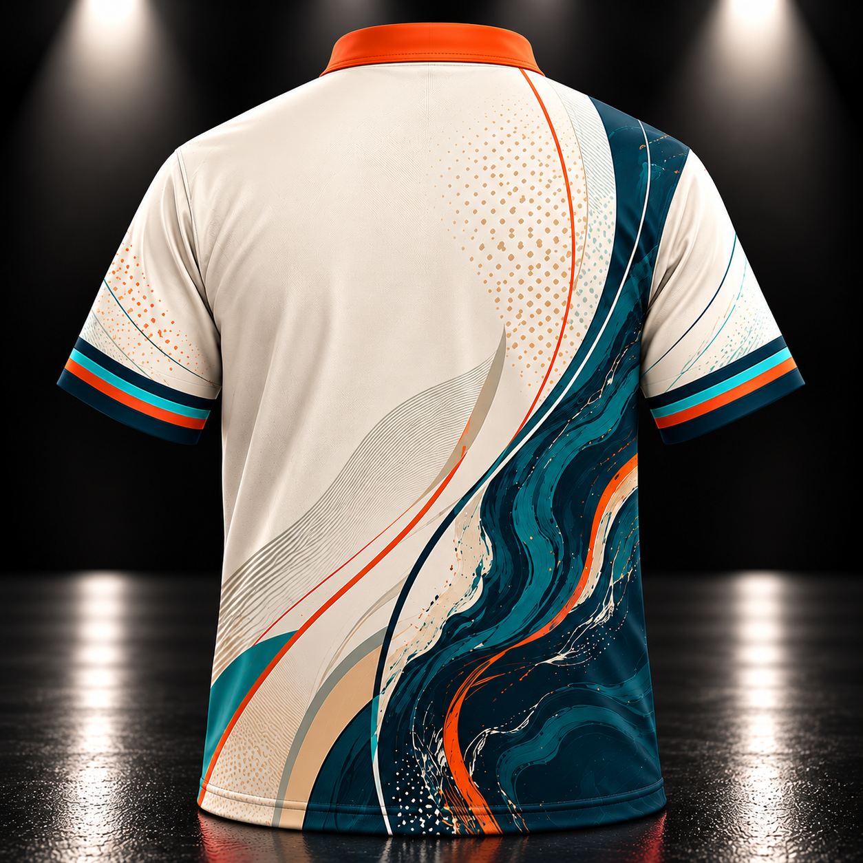 Abstract Teal and Orange Bowling Jersey.png