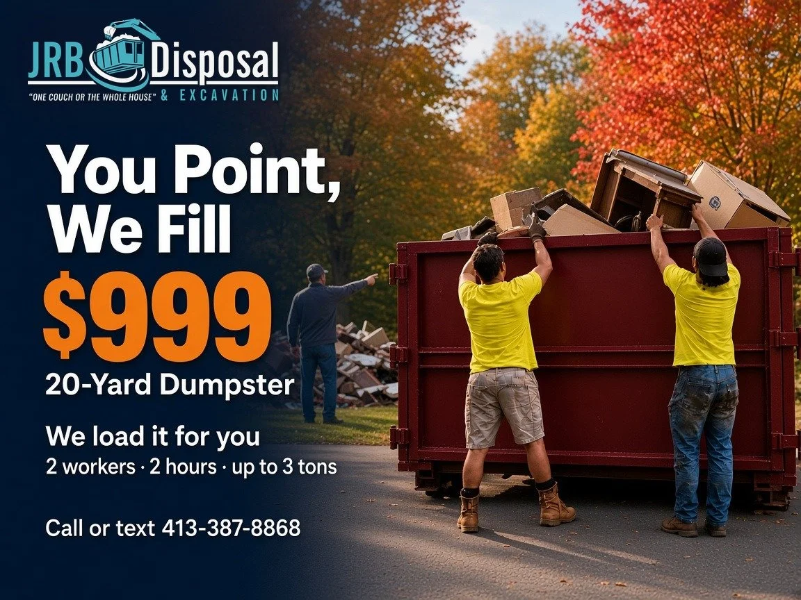 You Point, We Fill: JRB crew loading a 20-yard dumpster, $999