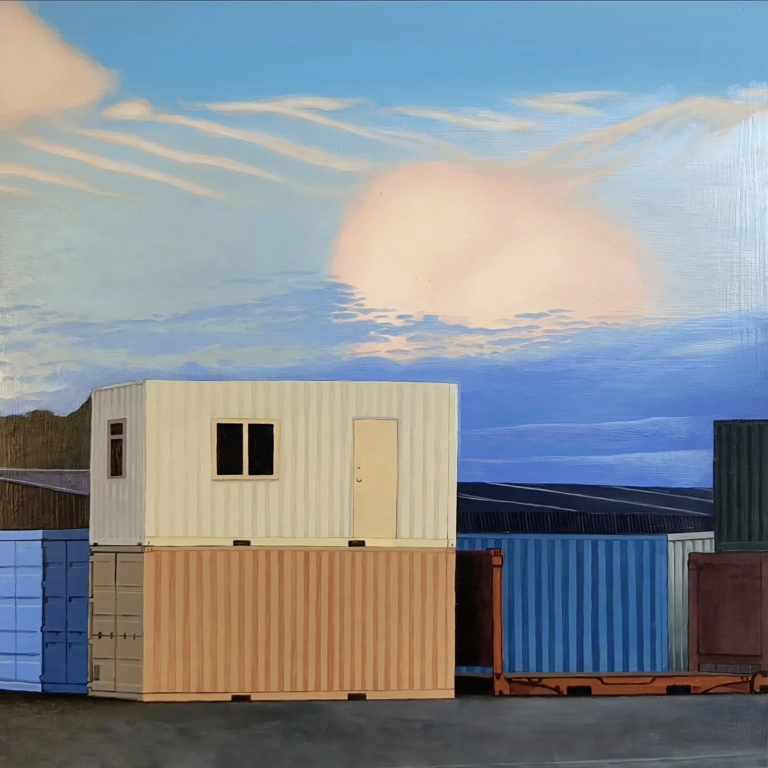 Containers, 2023, Acrylic on Board, 410 x 410mm