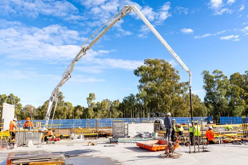 pouring concrete