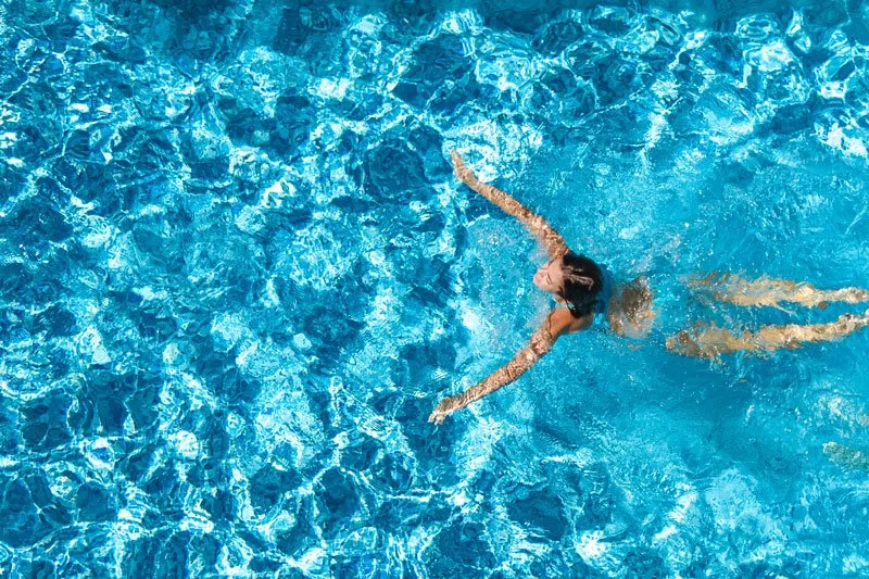 lady in a swimming pool