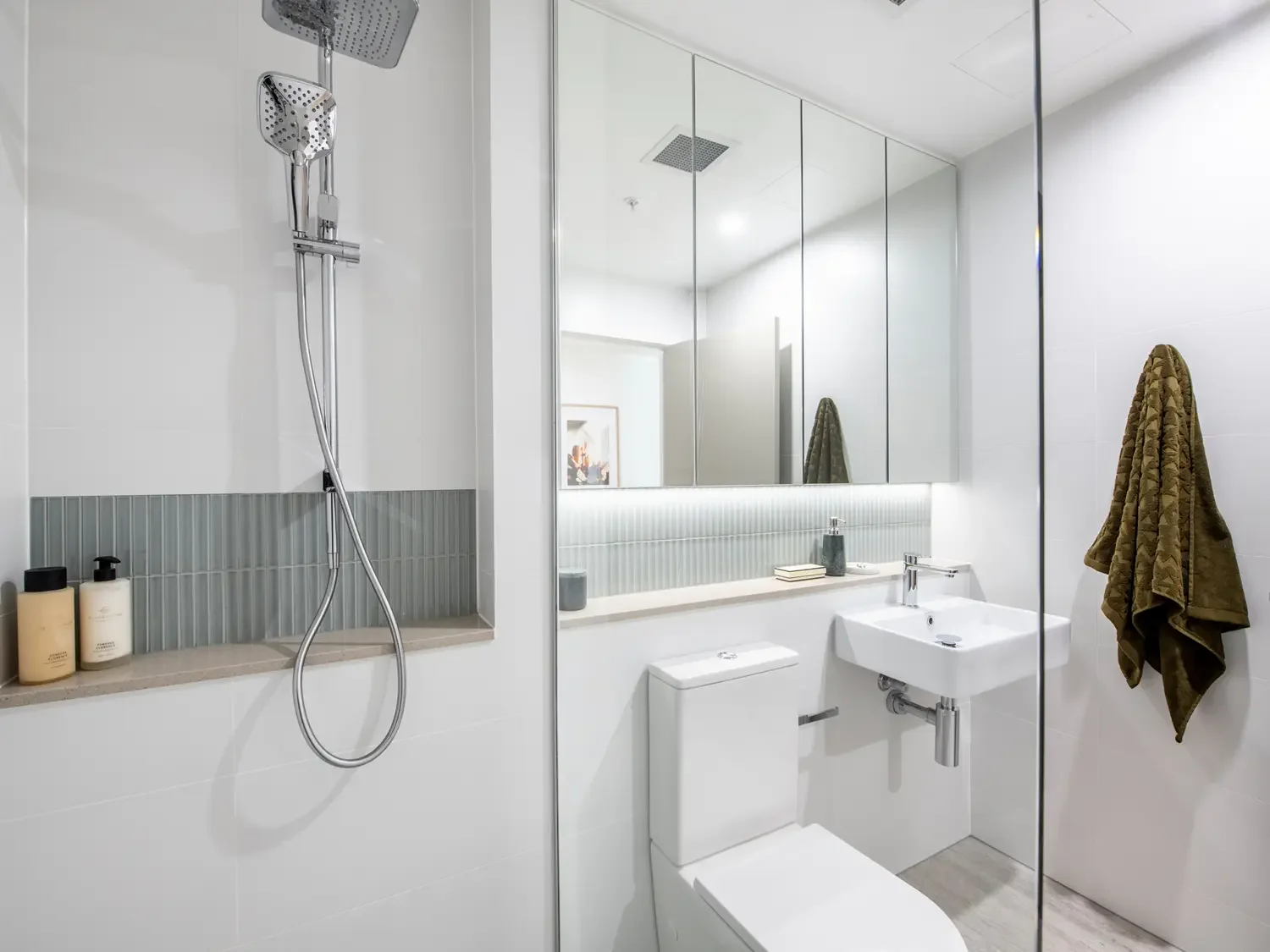 bathroom in one of the church st apartments