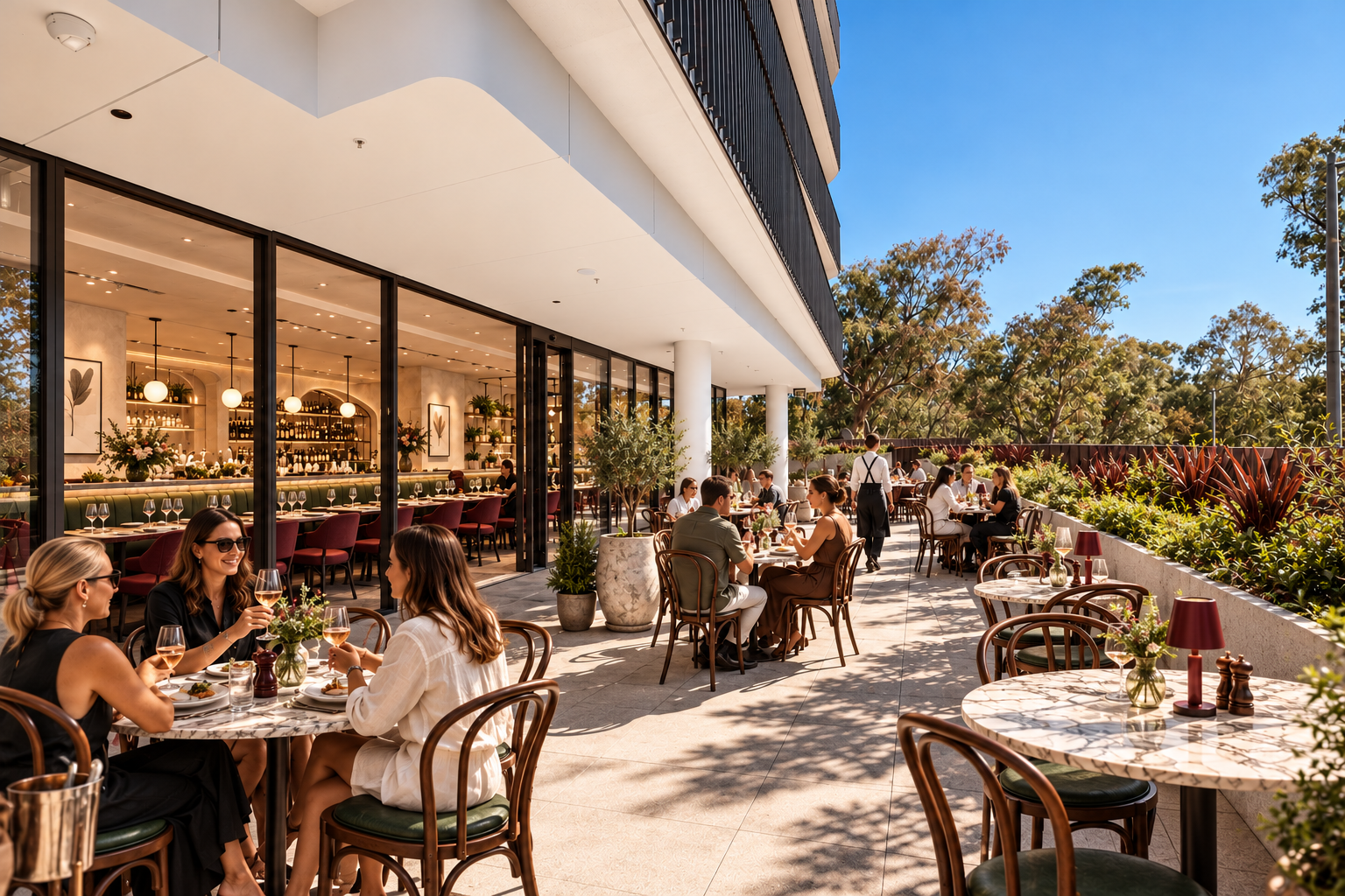 render of dining space