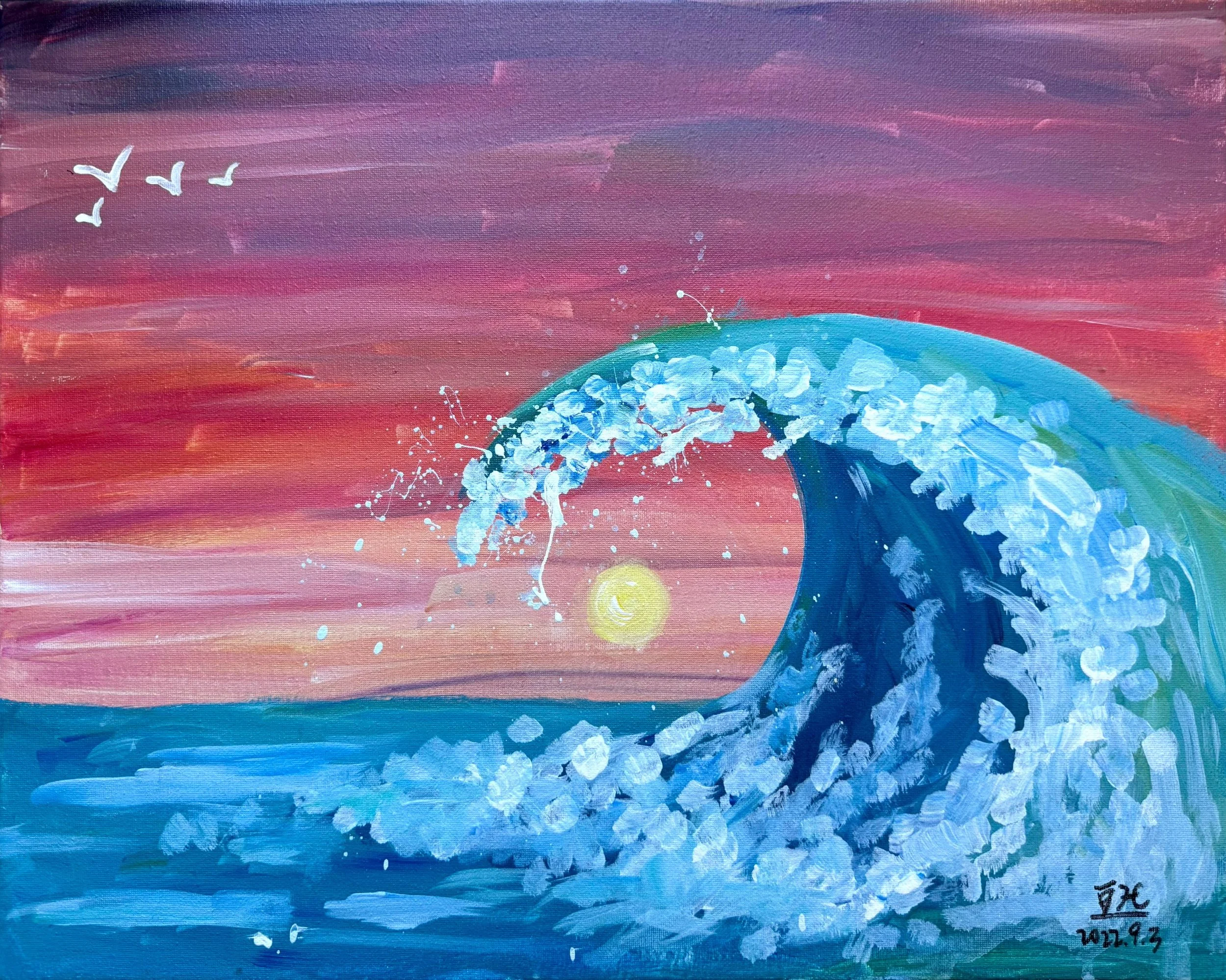 "Wave", acrylic on canvas (2025)