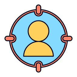 Icon of a person inside a crosshair target.