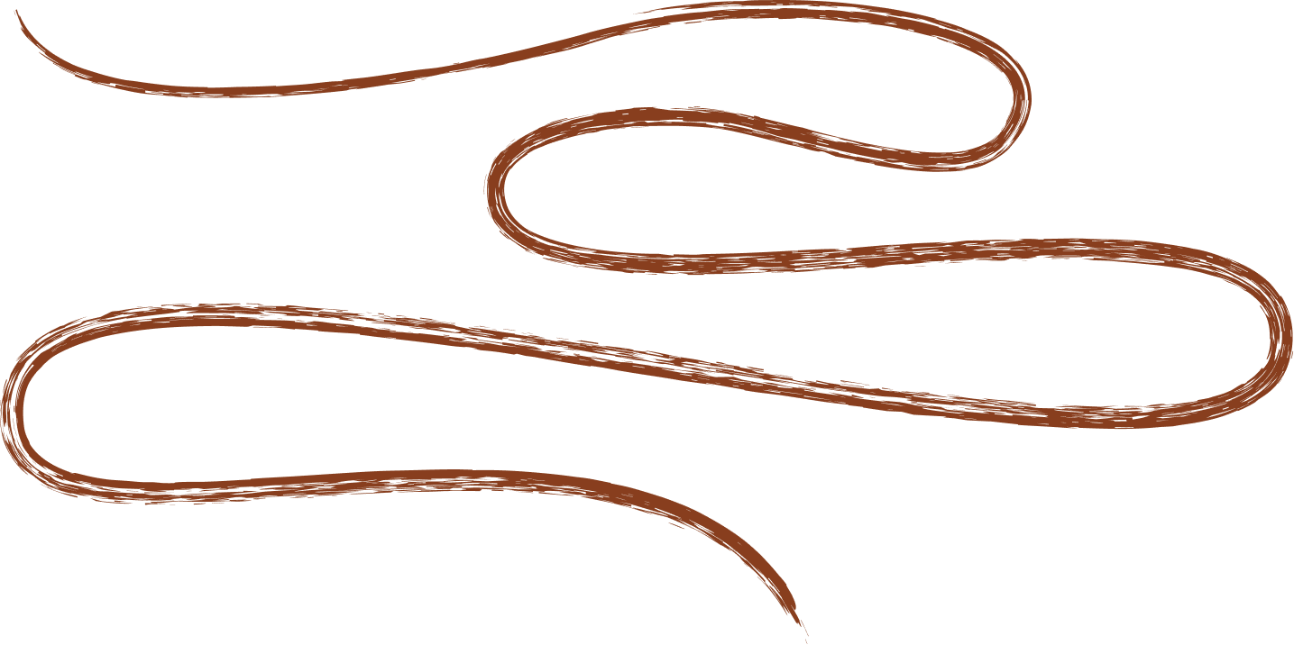 Illustration of a brown snake coiled in a winding shape.