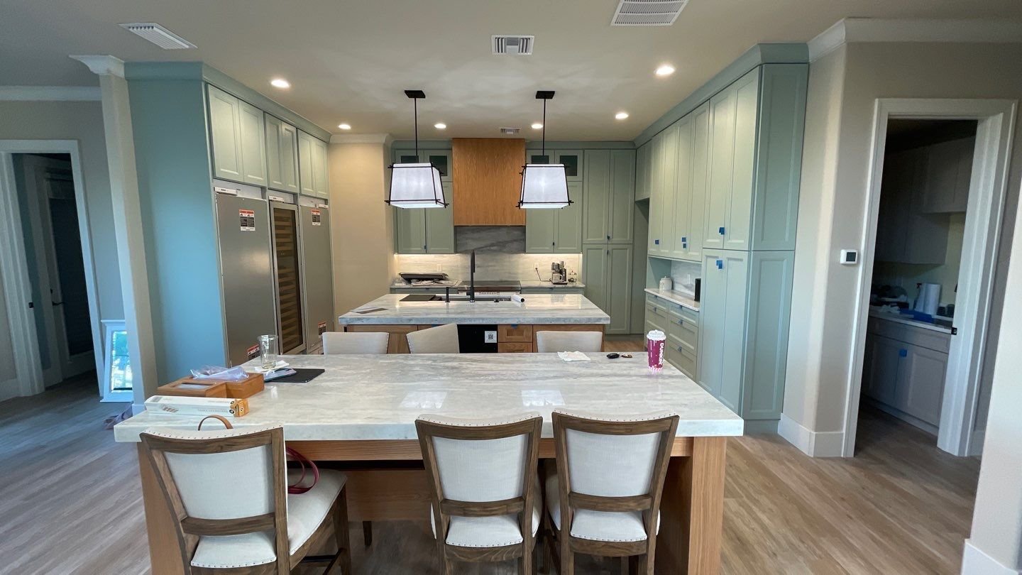 Marco Island remodel - finished dining and kitchen wide view