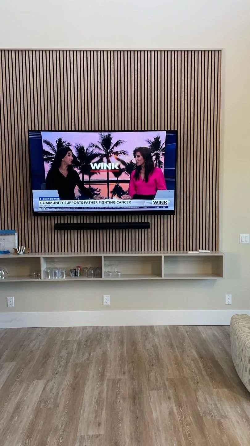 Marco Island remodel - finished living room TV wall