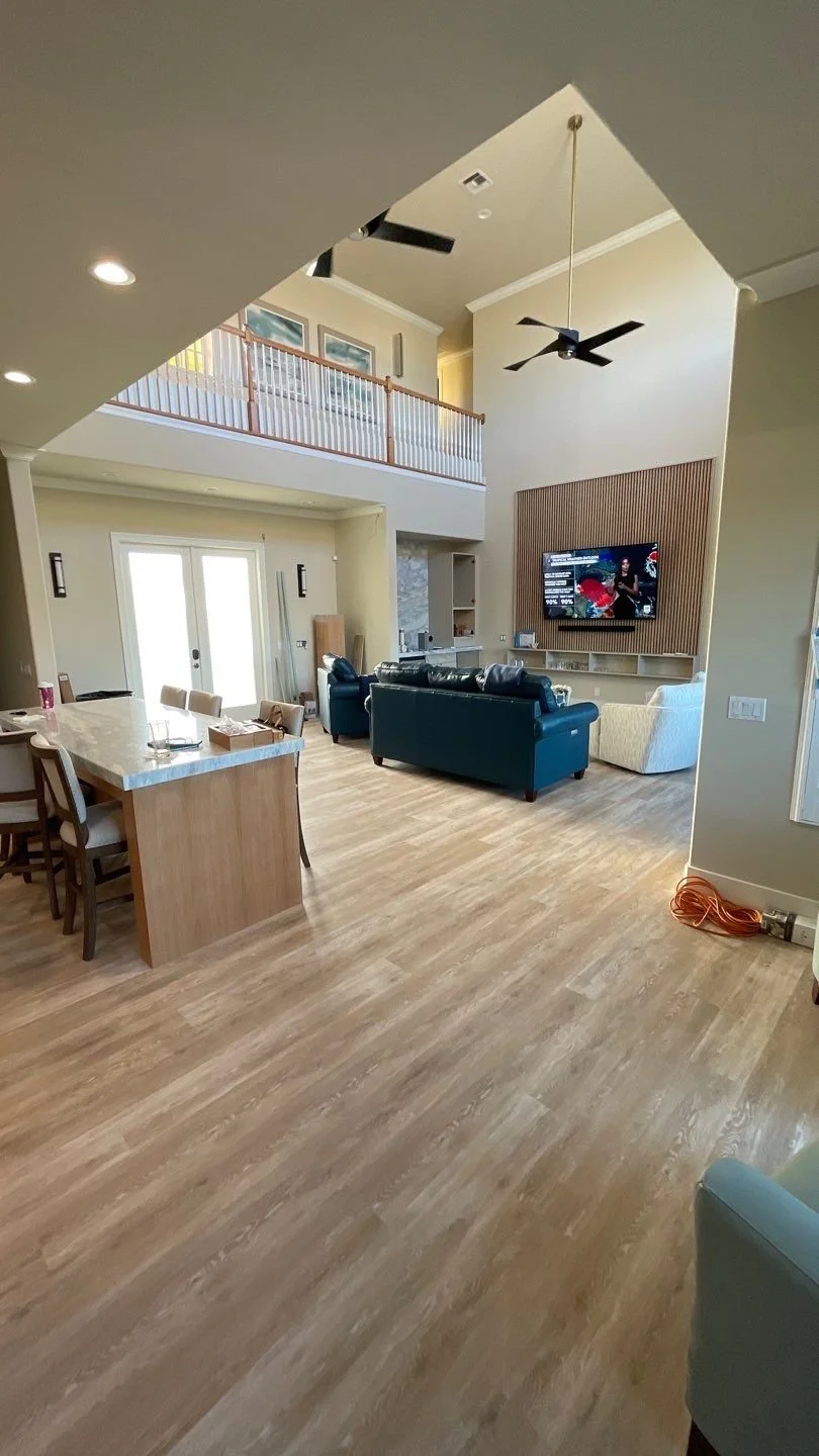 Marco Island remodel - finished living and kitchen open view