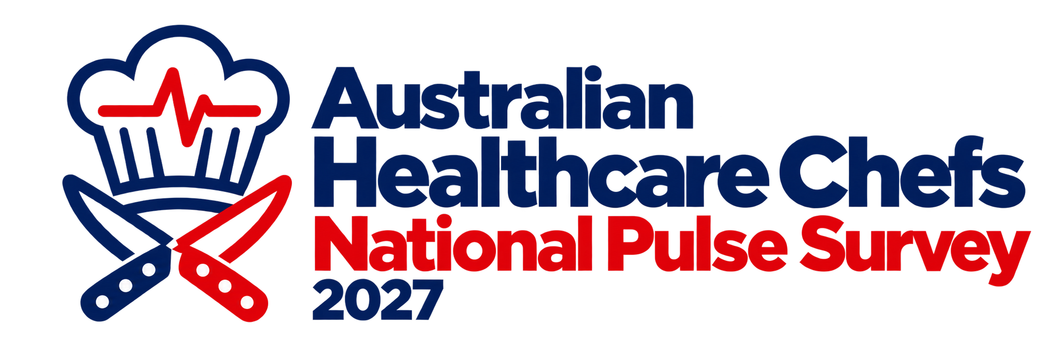 Australian Healthcare Chiefs National Pulse Survey 2027 logo with a medical heartbeat, stethoscope, and scissors icon