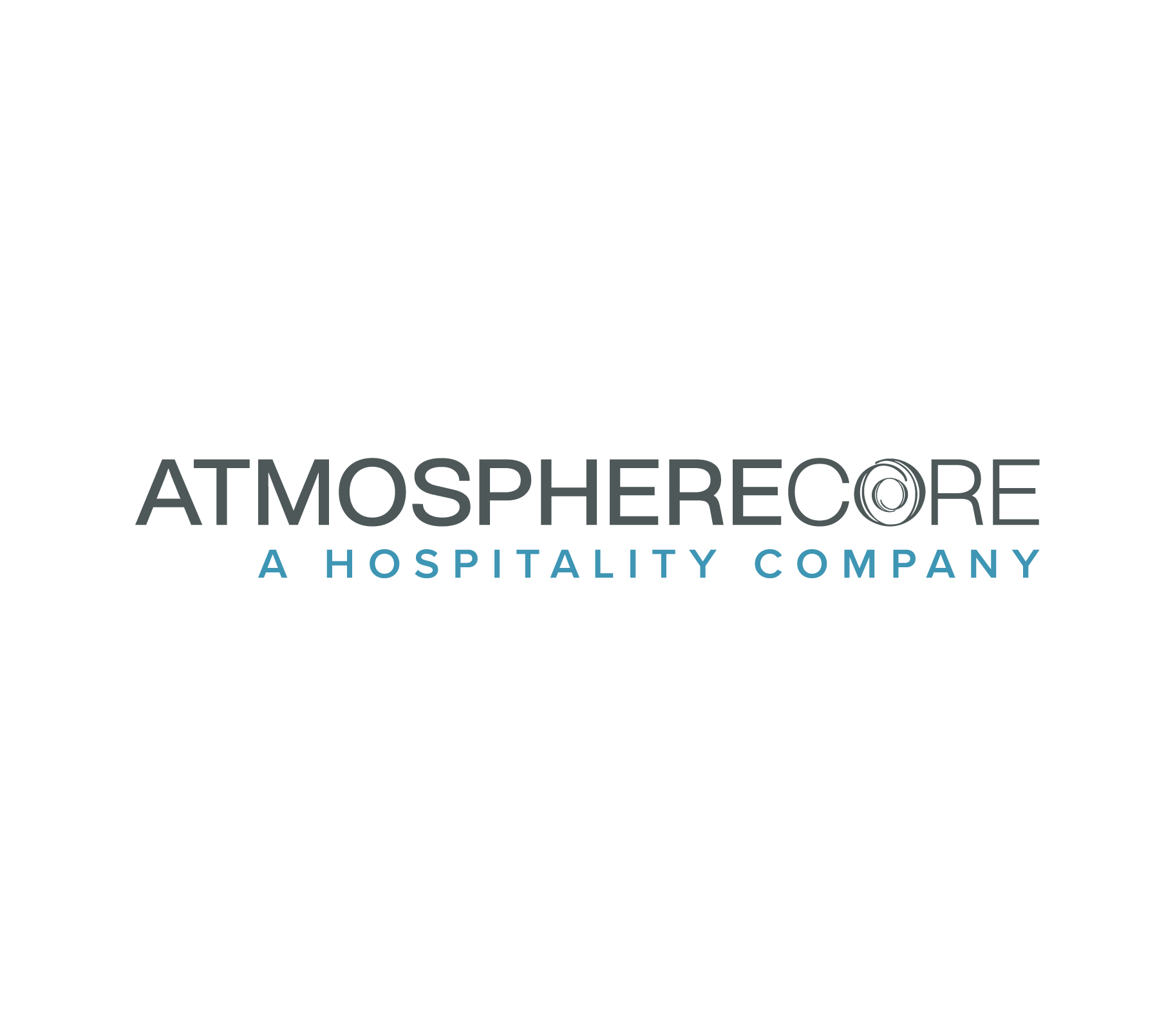 Logo of AtmosphereCore, a hospitality company, with stylized circles inside the letter 'O'.