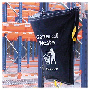 Rajapack make Racksack waste recycling and segregation bags that can be hung on racking at work sites or manage warehouse recycling. The five types of bags are for General Waste, Cardboard, Mixed Paper & Card, Mixed Recycling and Plastic Only.
