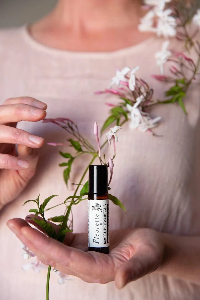 Highest quality organic, local ingredients, 100% pure essential oils, absolutes, flowers, herbs, resins, barks and clay ingredients are used at Mimosa Botanicals small batch apothecary.