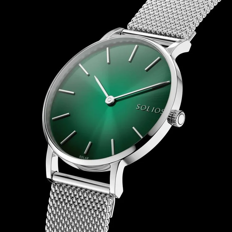 Solios watches are solar powered and the company claims if all battery-powered watches were instead using solar technology, that would prevent the production of more than 1 billion watch batteries every year.