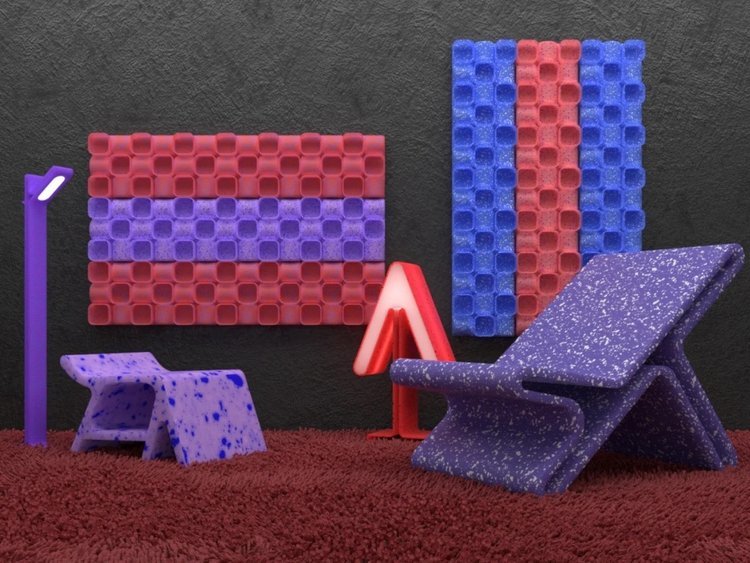 The Revo Chair Concept is a collection of 3D-printed furniture and is powered by the PlastiVista Atelier program. The program encourages homes, schools, and communities to donate plastic waste that can be used for 3D printing.