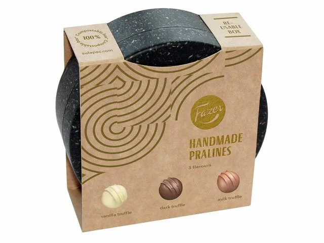 Finnish startup Sulapac have created packaging that is completely natural, attractive, biodegradable and commercially can be used by plastic manufacturers with existing machinery. Made from FSC- certified wood and natural binders.