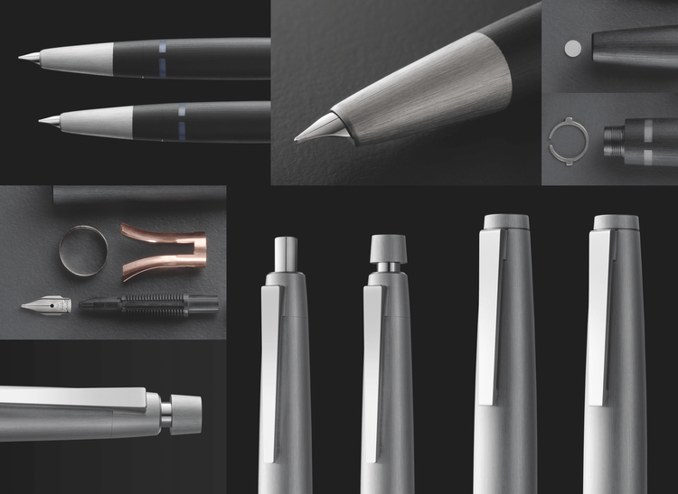 Made of a combination of black fiberglass and brushed stainless steel known as Makrolon, the LAMY 2000 Fountain Pen is piston filled and as such can only be used with an ink bottle. The Lamy 2000 is so revered that it is on permanent display at the M