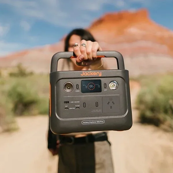The cutest and most portable solar generator on the market. Weighing in at only 4.95kg the Jackery Solar Generator 300 Plus boasts a large 288Wh capacity and strong 300W output. With a 80W solar panel and a power station that fits your backpack, you'