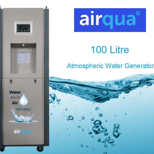 Airqua Atmospheric Water Generators take humidity from the air and convert it to pure drinking water. The water from air is put through a 5 stage filtration process, providing pure drinking water.  With all of the chemicals and nasty bits taken out.