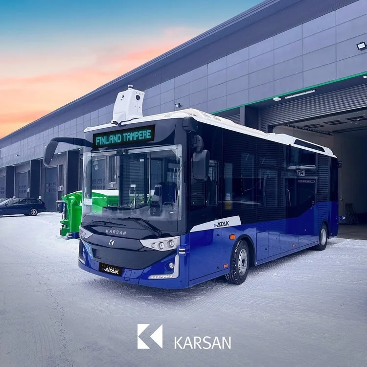 Karsan has recently delivered an 8-meter Autonomous e-ATAK to Finland's Tampere city. The autonomous e-ATAK will be Finland's first full-size driverless bus to carry passengers under real road conditions.