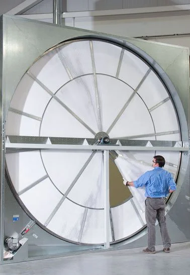 Airxchange Energy Recovery Wheels improve building HVAC system performance by efficiently preconditioning fresh air with recycled energy to reduce outdoor air ventilation loads up to 80%
